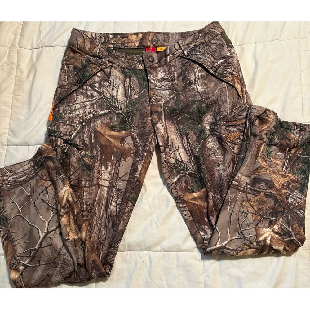 SHE Outdoor Womens Large Realtree Fleece Lined Hunting Pants Cargo Camo Soft She
